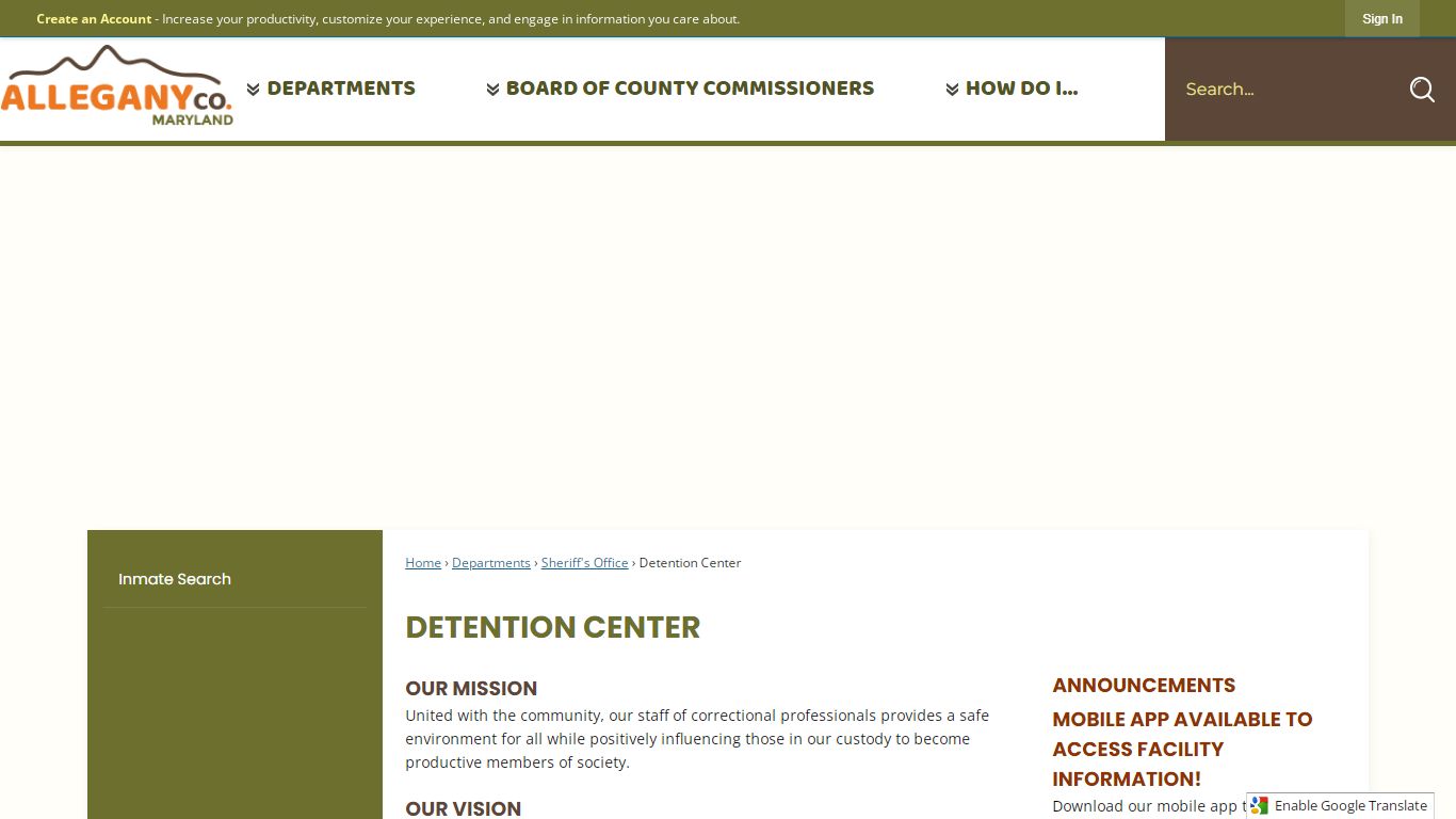 Detention Center | Allegany County, MD