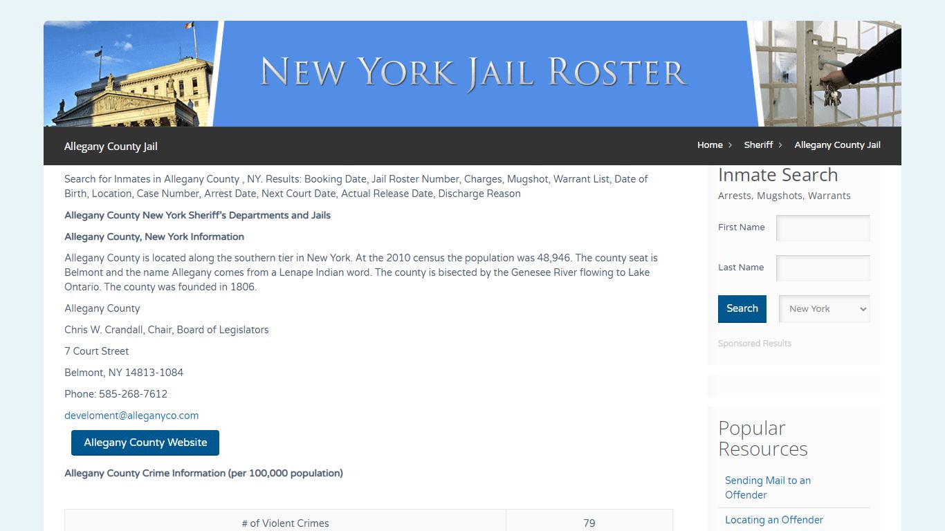 Allegany County Jail | Jail Roster Search